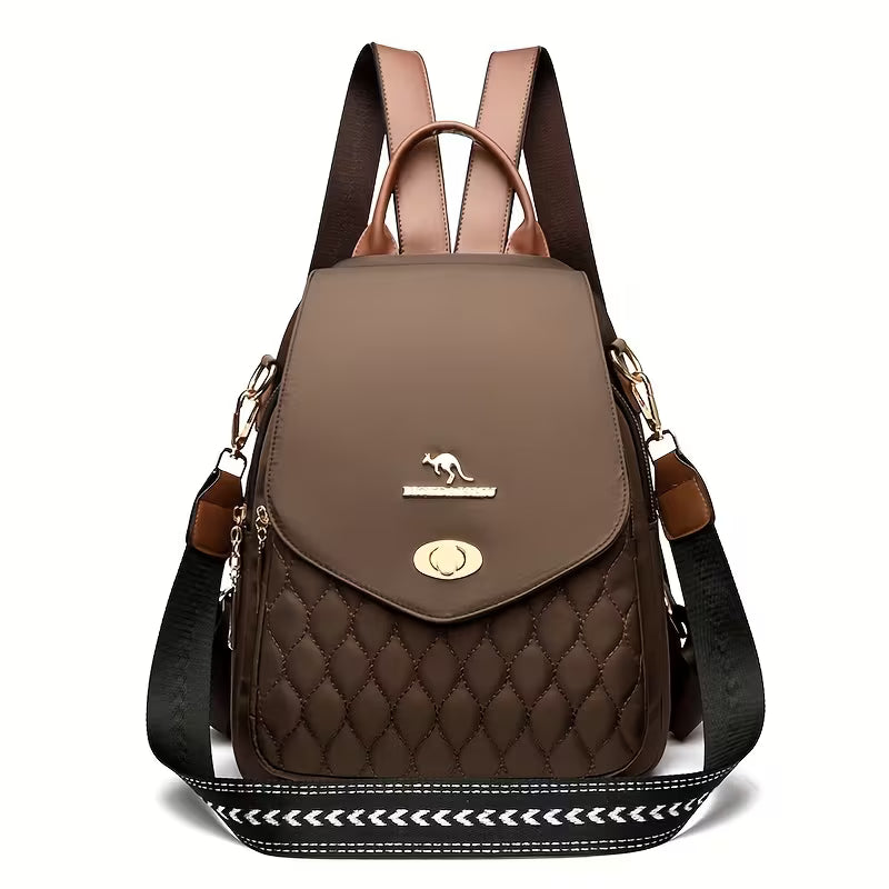 New High-End Oxford Cloth Casual Backpack Women'S Travel Outing Middle-Aged Double Shoulder Embroidered Thread Multi-Use Bag