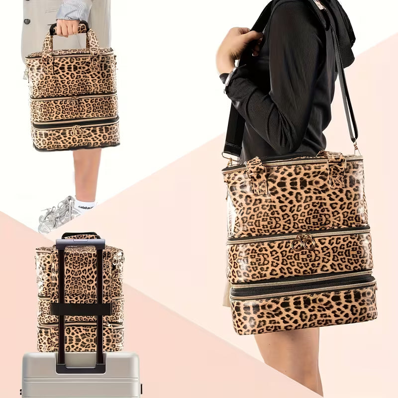 PU Nail Polish Bag, Large Capacity Nail Polish Storage Bag, Can Hold 60 Bottles of Nail Polish and a Nail Lamp, Can Be Carried Crossbody or Handheld, Travel Portable, Must-have for Nail Enthusiasts, Suitable as Gifts for Family, Friends and Lovers