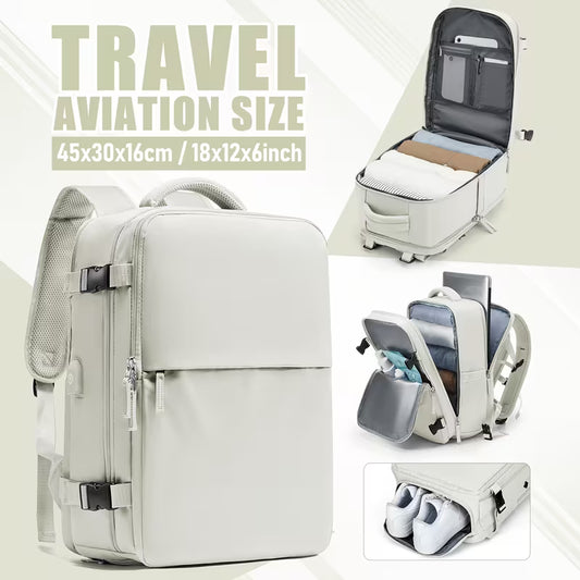 Women's Backpack 45x36x20cm, Cabin Bag, Travel Backpack, Airplane Backpack for Under-Seat Use, Ryanair/EasyJet Approved, Budget Airline-Friendly, Complies with Cabin Size, Suitable for Boarding, Fits Easily Under Seat, Zipper Closure