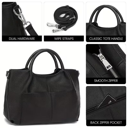 KOGTLA Genuine Leather Purses for Women,Luxury Genuine Tote Bag,Crossbody Shoulder Bags Designer Handbags Top Handle Satchel Bag,Large Capacity,Daily Commutes And Outings Pefect for Office,Business And Work