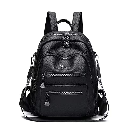 Women's Backpacks Women's Large-Capacity PU Backpack - Lightweight and Stylish School Bag with Adjustable Shoulder Straps and Multi-Compartment Design, Fashionable Travel Bag Suitable for College, Commuting, and Daily Outings