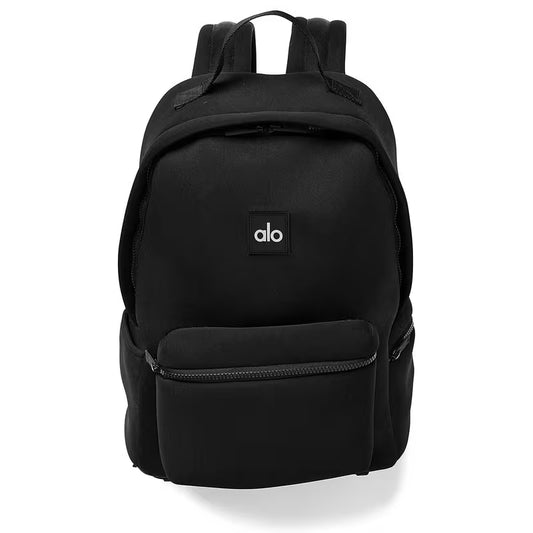 Alo Yoga Stow Backpack Black– Water-Resistant Neoprene Gym, Travel & Laptop Bag with Padded Sleeve, Multiple Pockets & Detachable Pouch for Work, School, Commuting & Athleisure.