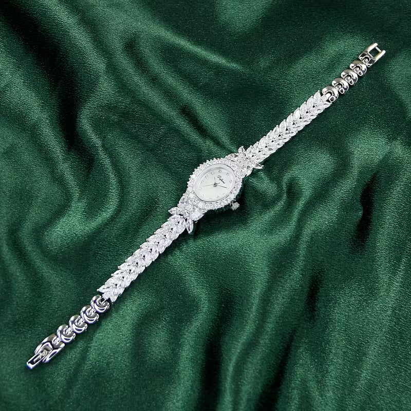 European And American Luxury -studded Exquisite Watch with Japanese Movement, Fashionable Mermaid Quartz Watch, Versatile Niche Jewelry Women's Watch