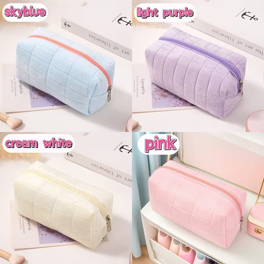 20-Piece Quilted Makeup Bag Set with Zipper Closure
