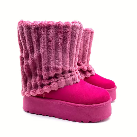 Women's Genuine Suede Leather Snow Boots