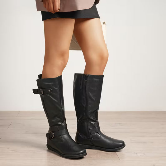 Women's Wide Calf Knee-High Faux Fur-Lined Boots